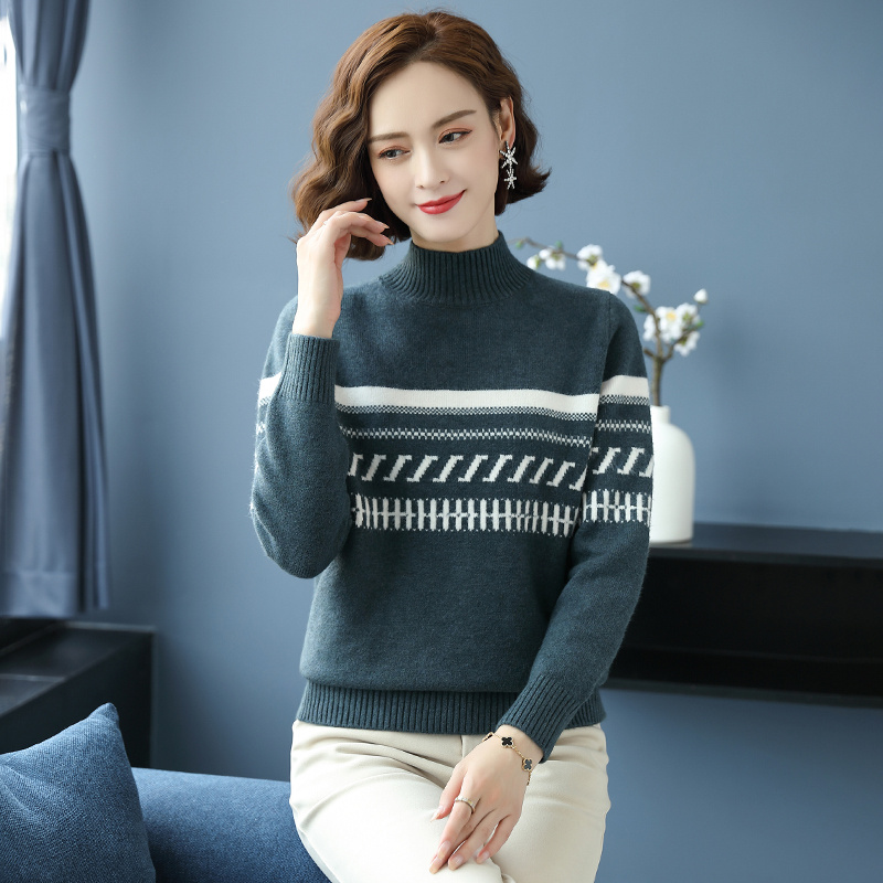 浅秋2021秋冬新款唯品会女装羊绒衫三利毛衣诸氏方圆打底羊毛衫厚