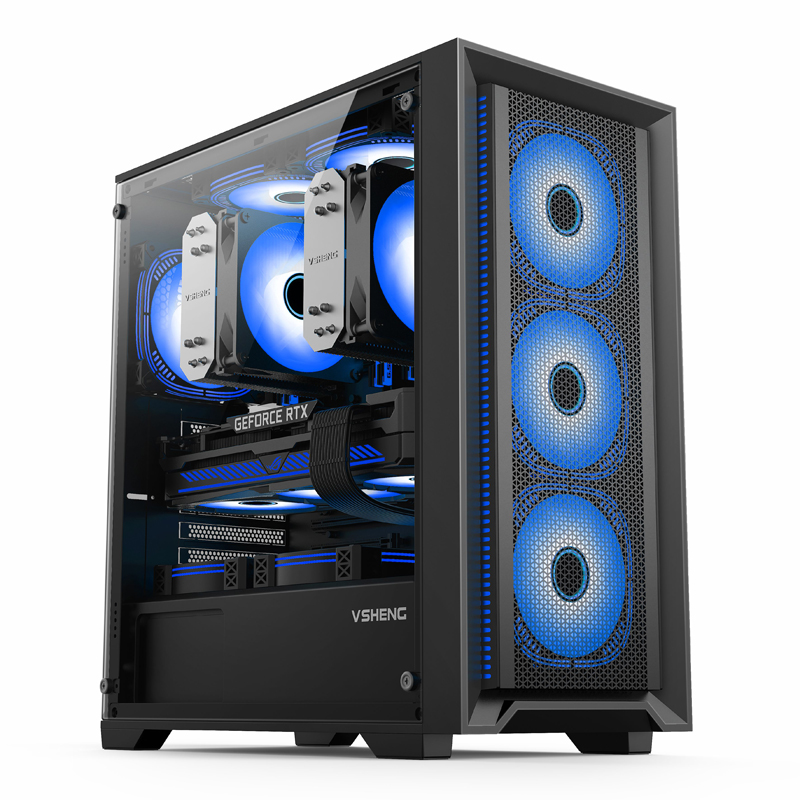 双路王机箱游戏电脑支持X58 X79 X99 E-ATX 33CM宽主板360水冷