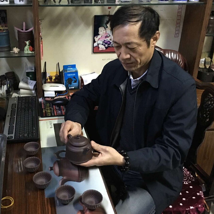 紫砂老艺人 蒋海华 禅钟壶 350cc 紫泥