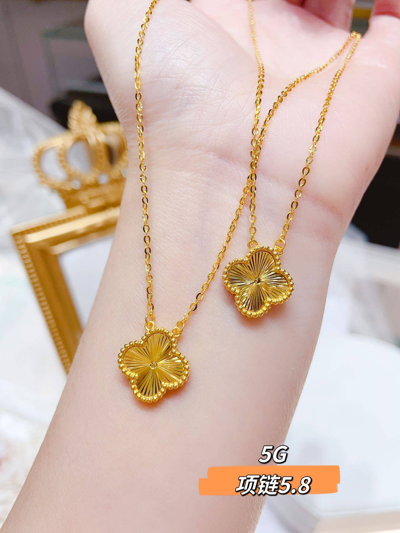 四叶草项链女纯金-特价促销-优惠券领取-价格|多少钱|什么牌子好-35