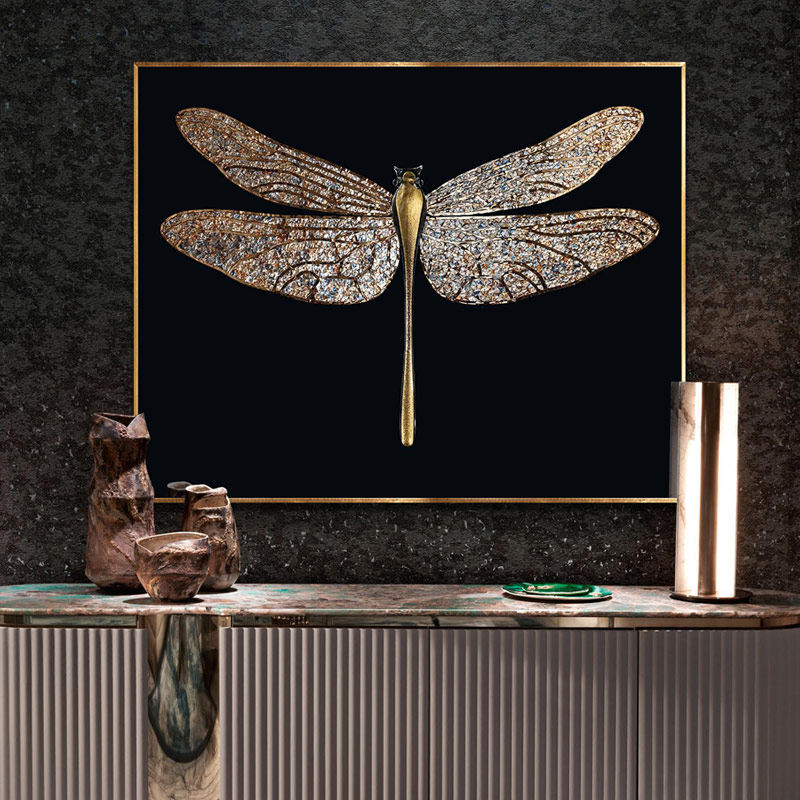 深圳轻奢画业-蜻蜓轻奢卧室装饰画