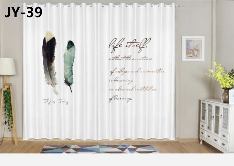 2020ins北欧风格3D数码印花窗帘定制卧室客厅个性遮光简欧英伦2