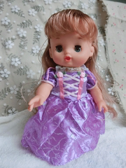 仿真搪胶洋娃娃仿真软胶娃娃会眨眼唱歌洗澡梦幻玩具女孩紫色长裙