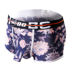 男士内裤大象鼻薄款平角印花夏丝前开口性感象鼻短裤j潮流男款创意