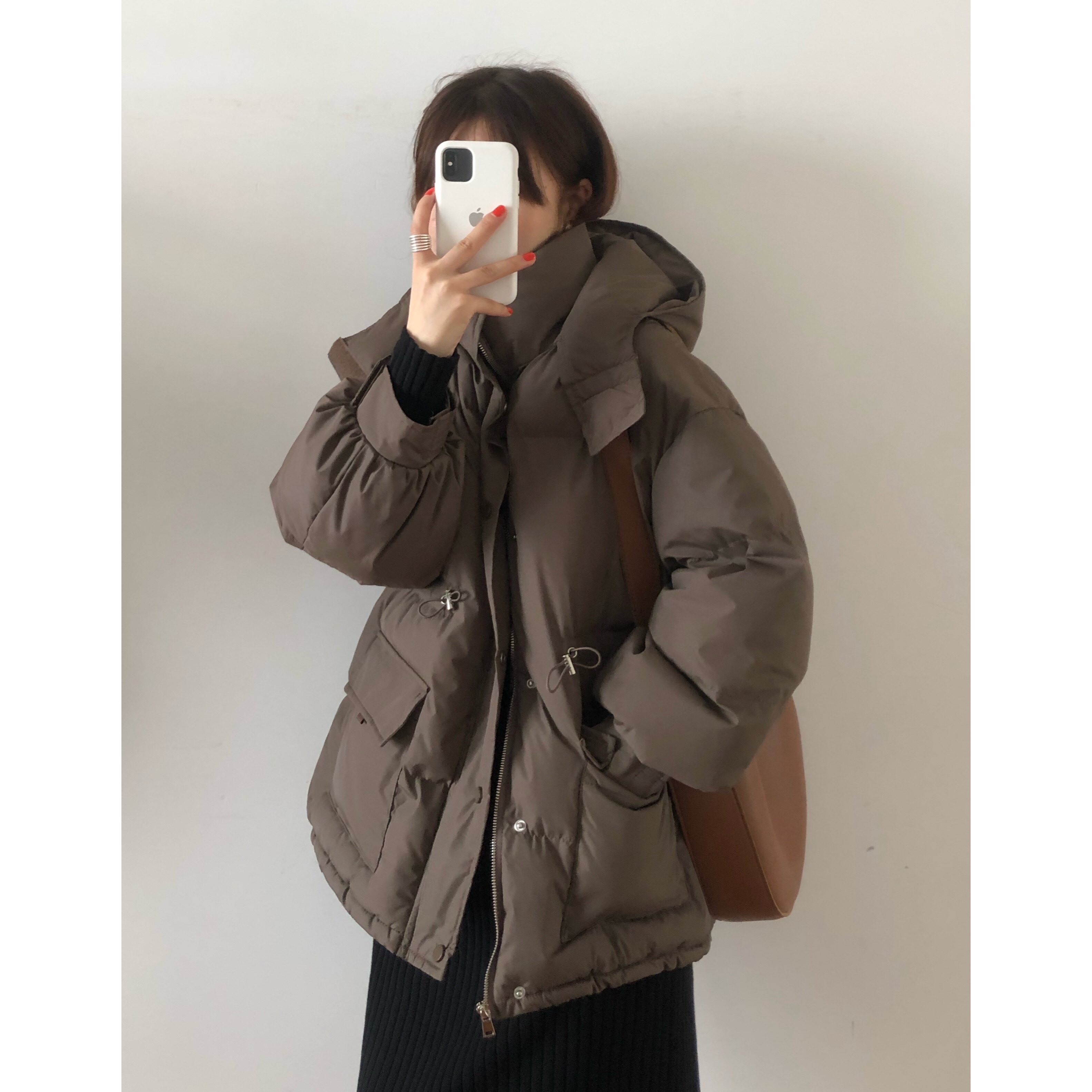 咖啡色棉服女冬2021年新款韩版宽松短款面包服加厚棉衣外套ins潮