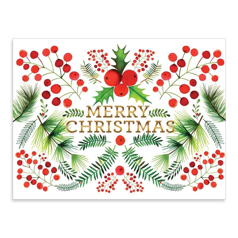 英文原版 Berry Botanical Large Embellished Holiday Notecards (Cards) 【上海外文书店】 台历 原版进口日历 台历 原版进口