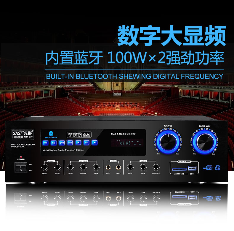 SAST/先科 D20大功率功放机 家用卡拉OK蓝牙专业KTV功放带收音|ruв категории видео электрических приборов, HIFI оратор/усилитель/инвентарь, усилитель - от Buy2taobao.com для оказания профессиональной услуги покупки агента Taobao