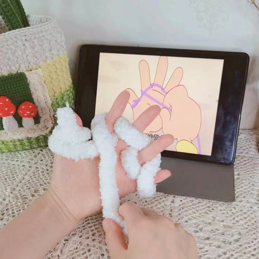 阿呆手指围巾小新粗线围巾猫尾巴线纯手工编织自制超简单新手材料