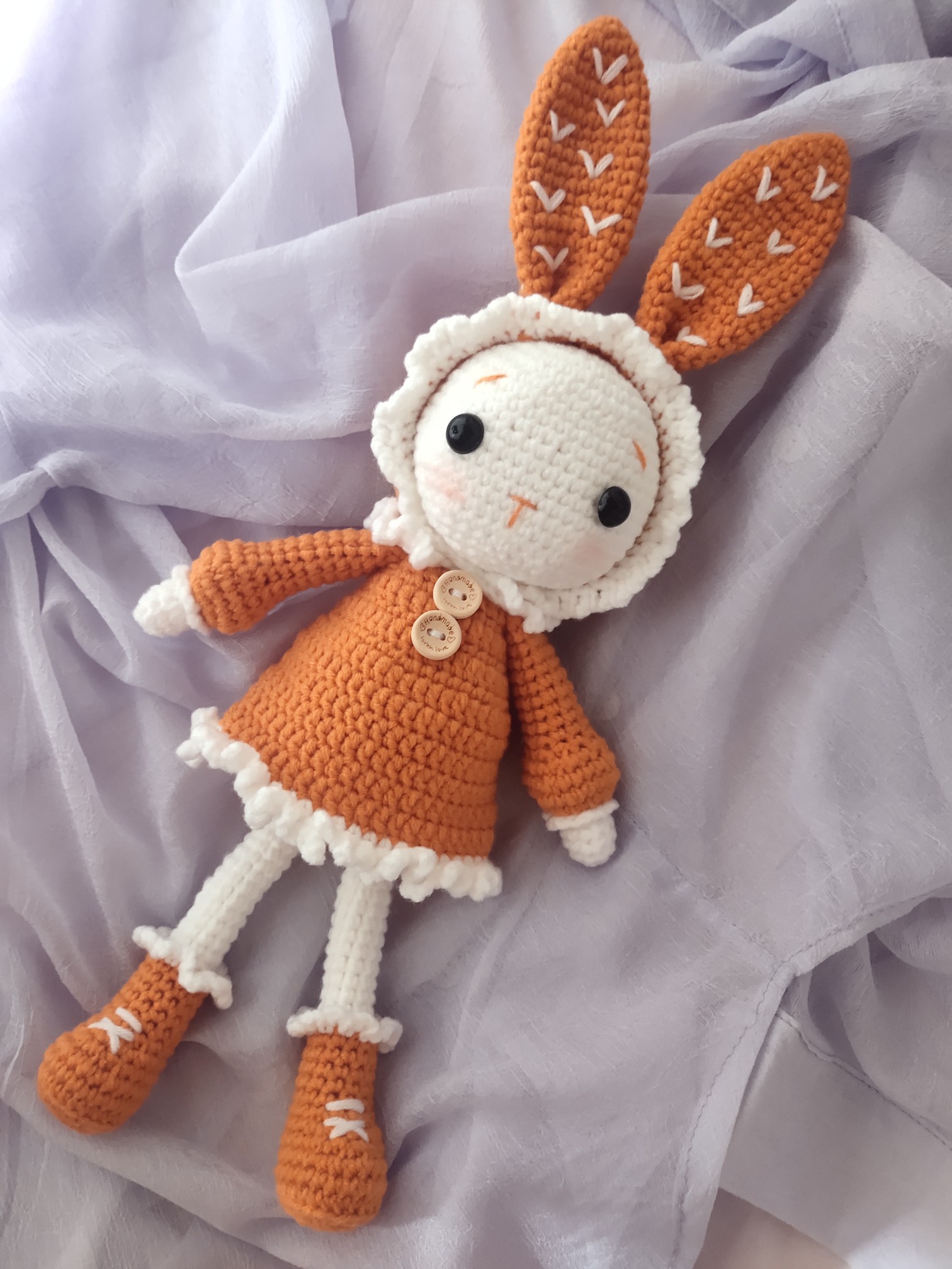 手工diy编织兔子娃娃牛奶棉钩针毛线卡通玩偶幸运兔精灵兔材料包