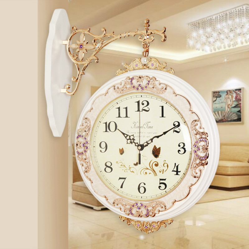 European style Double-sided wall clock a living room Mute watches modern Simplicity Countryside originality two sides Pocket Watch atmosphere household Clockin the Home Daily , Bell , Wall clock category - from Buy2taobao.com to provide professional Taobao agent buy service