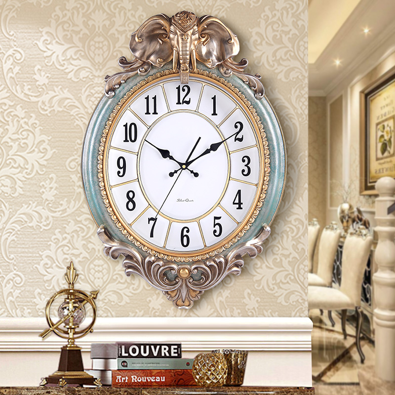 European style Wall clock a living room elephant Quartz watch Mute Modern minimalist originality atmosphere Clock luxury Wall clock Pocket Watchin the Home Daily , Bell , Wall clock category - from Buy2taobao.com to provide professional Taobao agent buy service