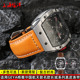 复古真皮手表带 适配GEYA格雅8253G中国航天联名款酒桶型系列26mm