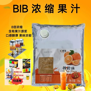 商用BIB浓缩果汁 8倍果味浓浆柳橙百香果5升袋装优质果汁原浆包邮