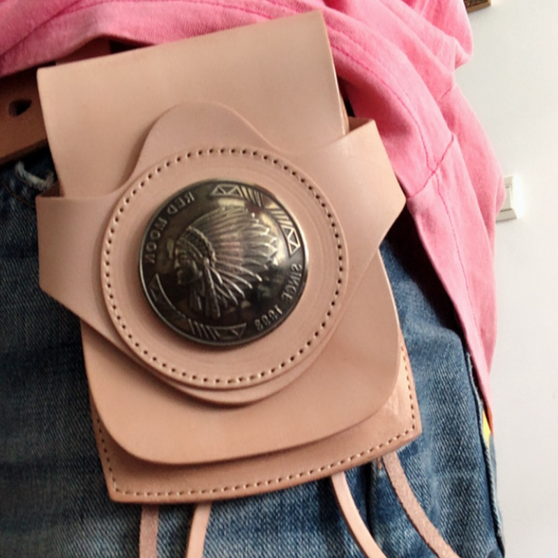 官方代理日本redmoon红月0-mb-ipc真皮手工美式手机包腰包储物包