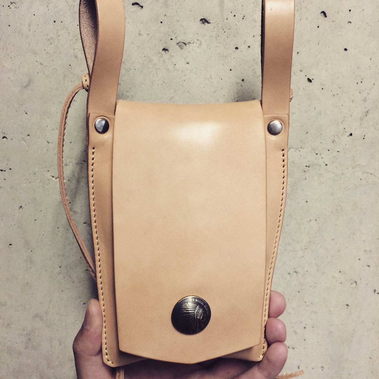 日本直邮redmoon红月rm-ipc-lp牛皮男士美式手机包腰包储物挂包