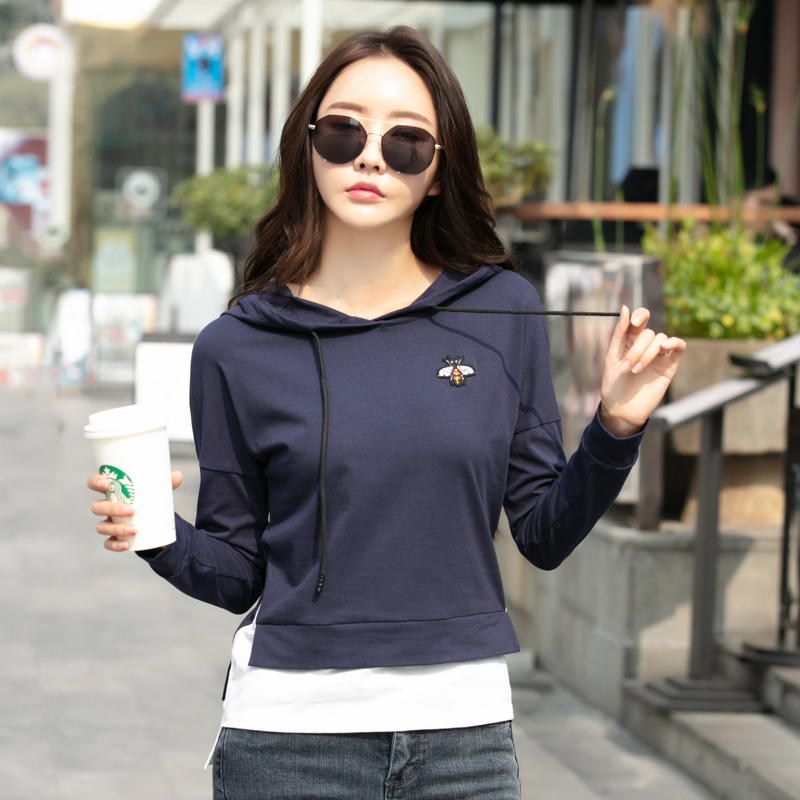 Ladies T-shirt 2021 Early Autumn new pattern False two Hooded Sweater spring and autumn Base coat By age Thin section jacketin the Accessories/Leather belt/Hat/Muffler , Hat category - from Buy2taobao.com to provide professional Taobao agent buy service