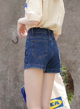韩国2022夏季新款牛仔高腰超短热裤