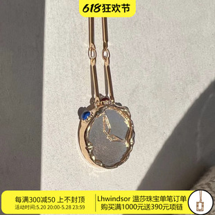 LHWindsor温莎珠宝金色秒表圆牌吊坠项链女高级感长款甜酷配饰ins