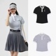 韩国新款高尔夫球服女装夏季运动短袖时尚休闲修身T恤上衣POLO衫