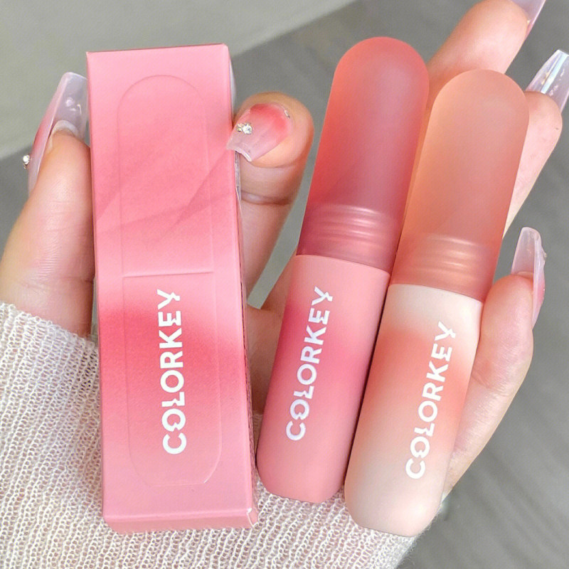 珂琪拉唇泥口红colorkey小彩蛋唇釉r107灰粉色裸色r608哑光雾面女