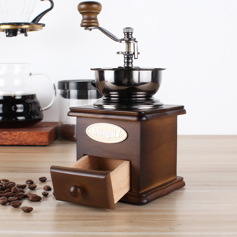 Mongdio磨豆机咖啡豆研磨机手摇磨粉机便携手磨咖啡机家用手动