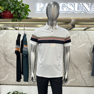 新款夏季男士翻领休闲短袖T恤POLO无痕透气高弹时尚商务合体版3色
