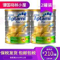 【保税】澳洲爱他美Aptamil白金版2段婴儿牛奶粉新西兰900g 2罐
