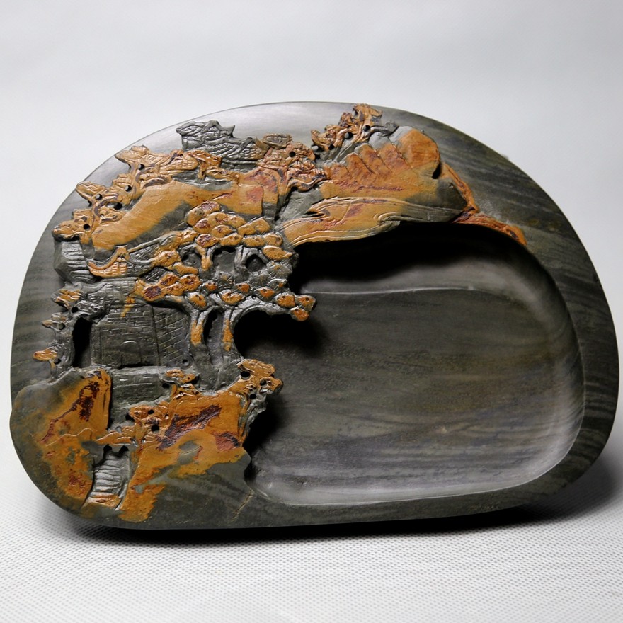 吴振裕精品《山水清风》金晕 歙砚精品 中国四大名砚 - 拍卖