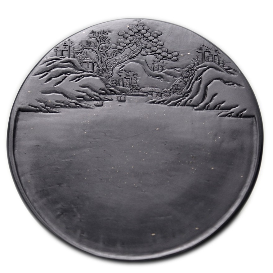 许亚祥作品《巴山夜雨》金星水浪 歙砚砚台精品 中国歙砚