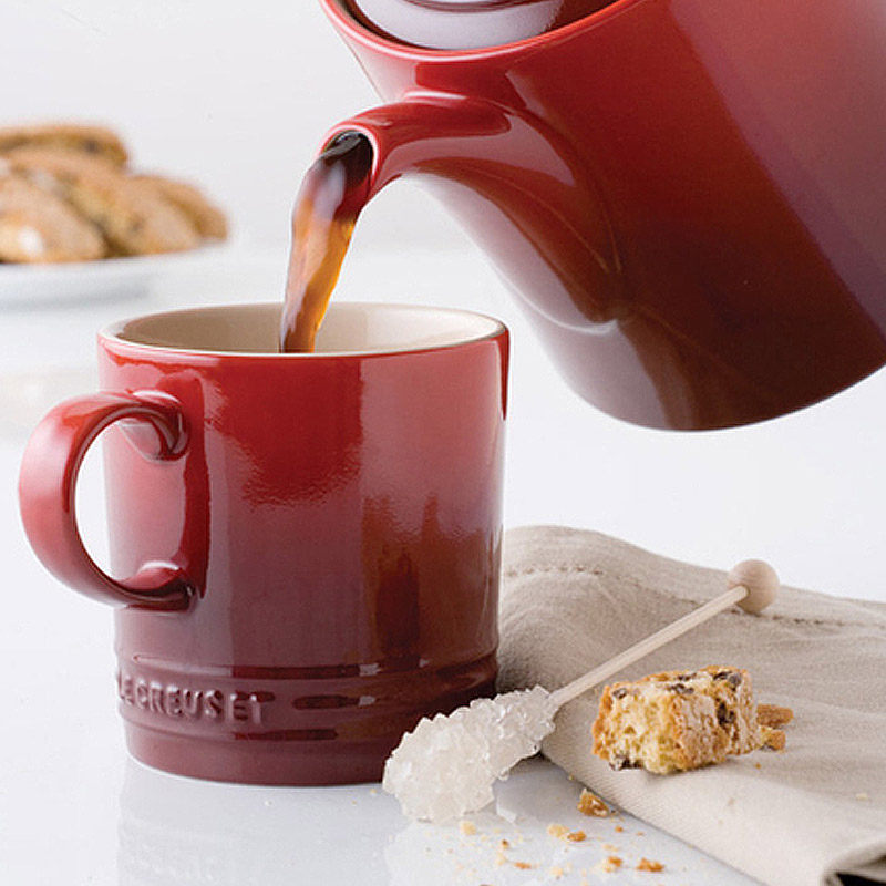 法国酷彩lecreuset炻瓷马克杯陶瓷杯子简约法式早餐350ml咖啡杯