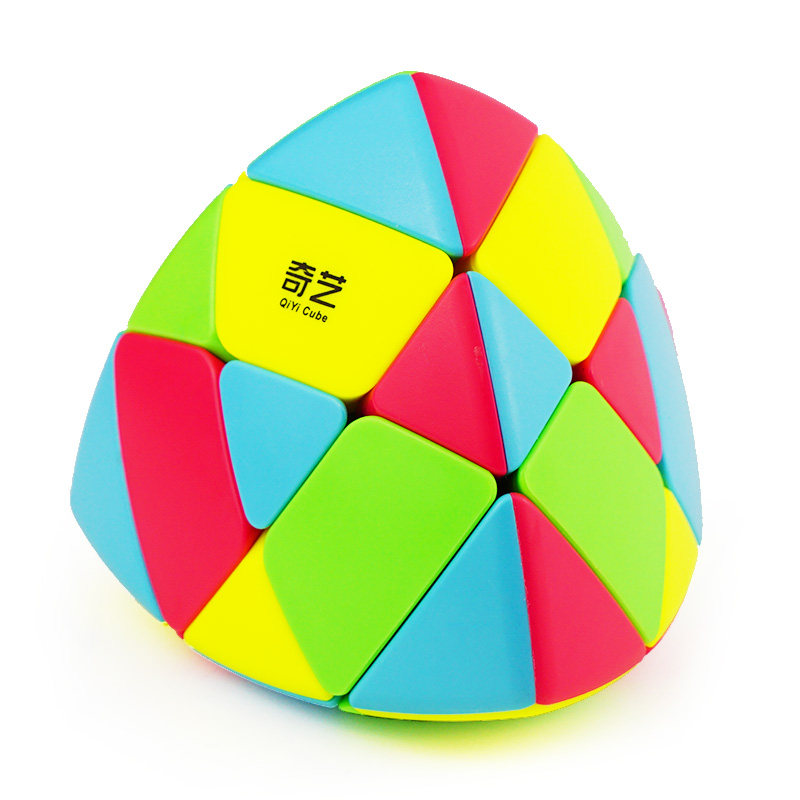 奇艺彩粽子魔方实色粽子金字塔三角形魔方免贴纸手感顺滑教程包邮