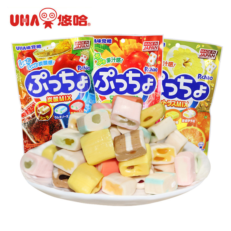 UHA悠哈味觉什锦普超夹心水果软糖多口味包装休闲零食进口糖果90g在类目 零食/坚果/特产, 糖果零食/果冻/布丁, 糖果中 - 来自Buy2taobao.com提供专业的淘宝代购服务