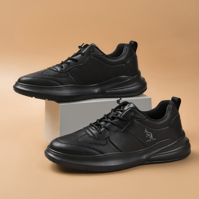 阿尔皮纳袋鼠春季男鞋休闲鞋韩版百搭运动青年系带透气橡胶低跟