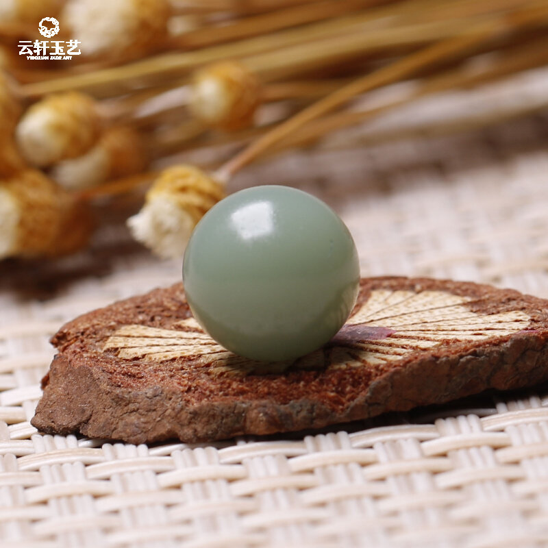 11mm超细在售云轩玉艺天然新疆和田玉籽料蓝调沙枣青圆珠单珠散珠