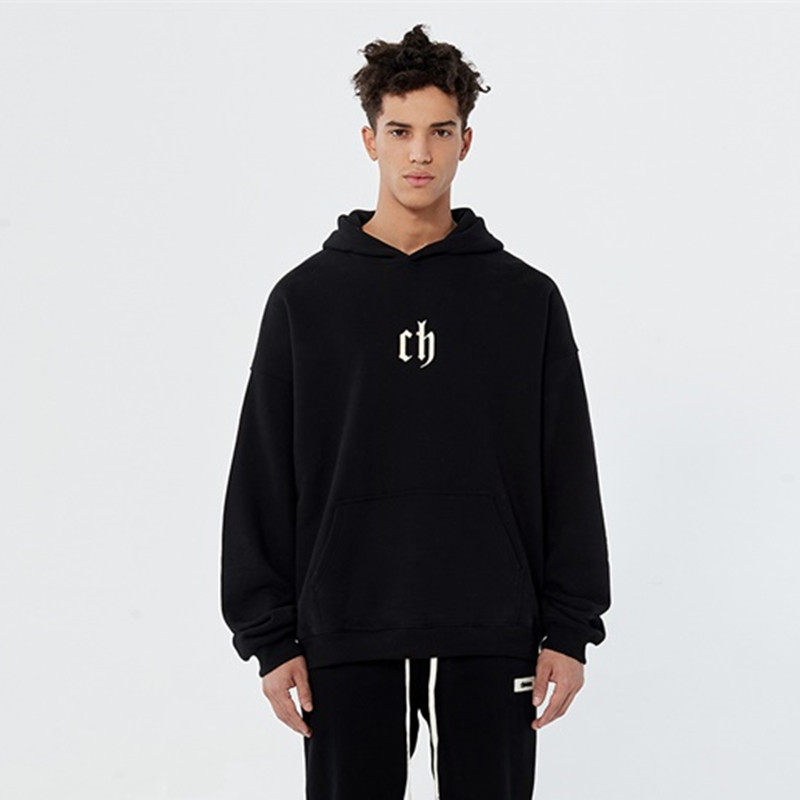 chinism 2020aw ch国潮欧美复古卫衣连帽宽松百搭字母帽衫男女秋