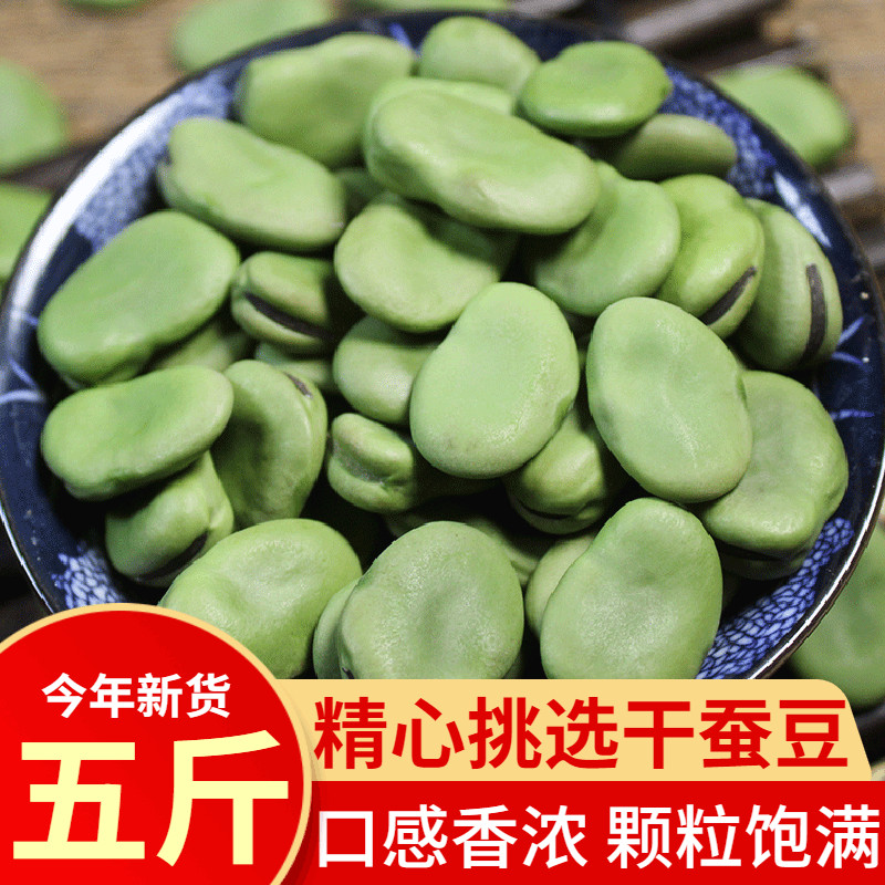 新货干蚕豆5斤 农家绿皮蚕豆生的绿胡豆可发芽做油炸罗汉豆莲花豆