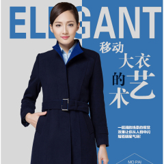 2015中国移动公司工作服冬装毛呢子大衣女新款制服加厚营业厅外套