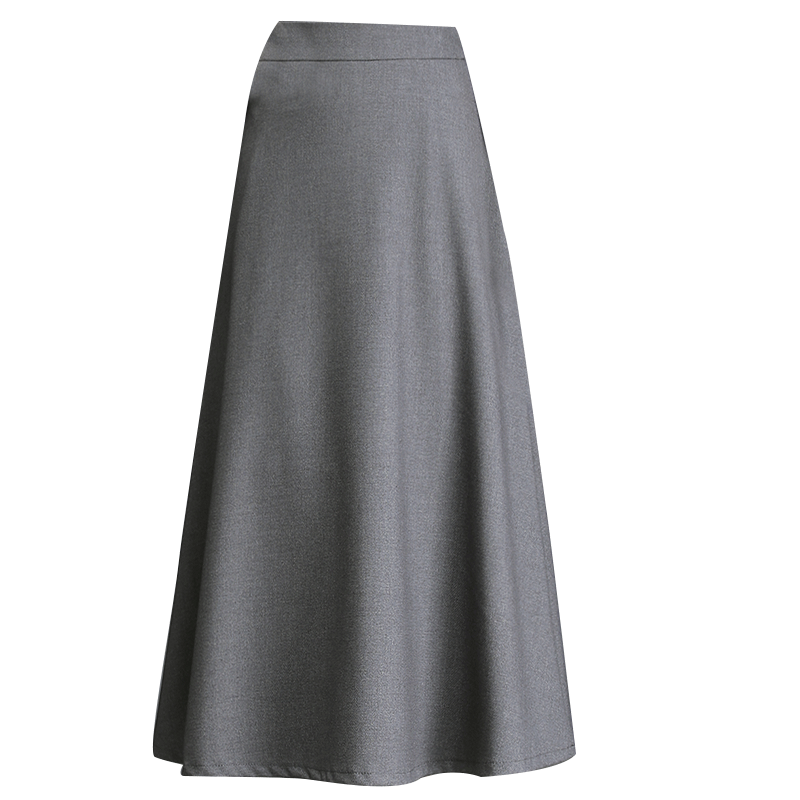 半身裙女秋冬2022新款a字中长款御姐轻熟风灰色大码宽松高腰裙子