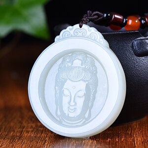 观音头像吊坠男士和田玉图片