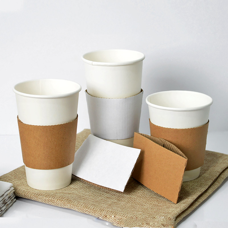 80z120z160z200z一次性隔热杯套特厚白杯防烫组合装奶茶纸杯