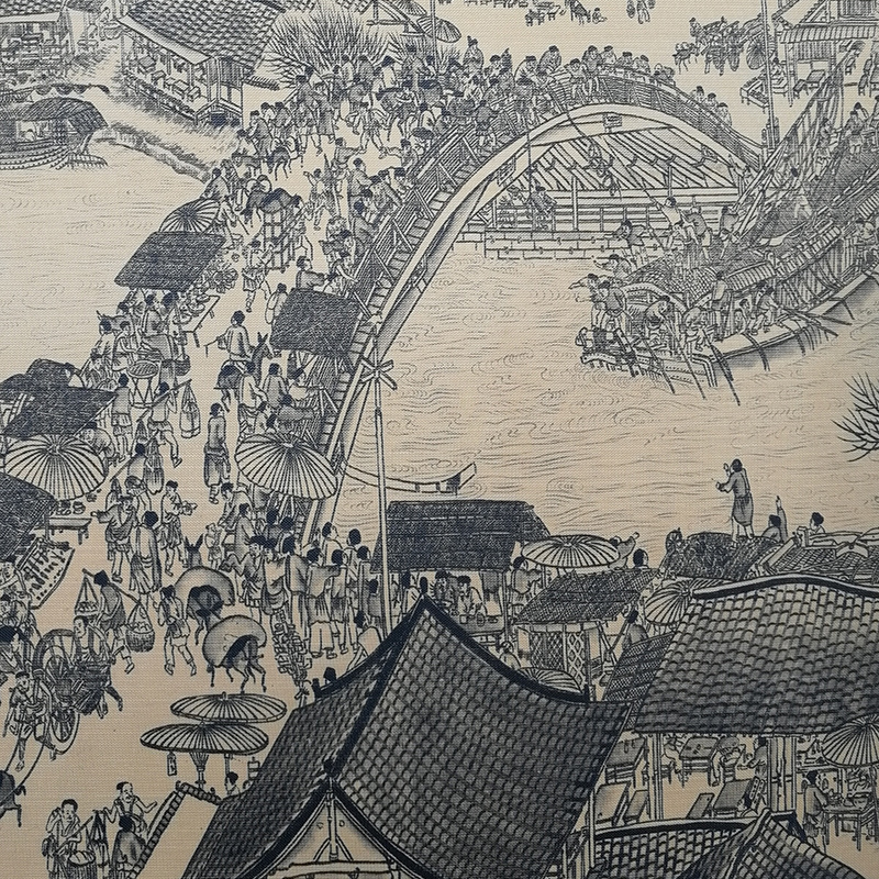 珍藏版国画清明上河图装饰画精致装裱卷全字画壁画卷轴工艺人物画