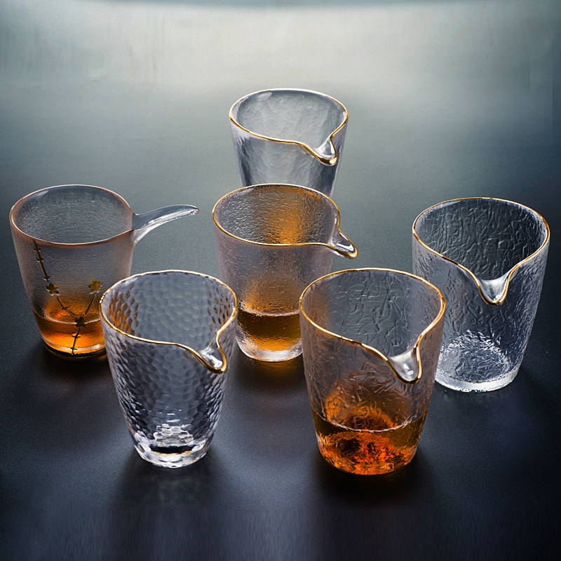 耐热玻璃公道杯锤纹茶海日式初雪匀杯