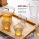 日式加厚初雪玻璃盖碗冰露茶具树纹竹节耐热茶碗公道杯品茗杯茶具