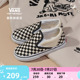 Vans范斯童鞋官方 Slip-On黑白棋盘格舒适一脚蹬小童帆布鞋