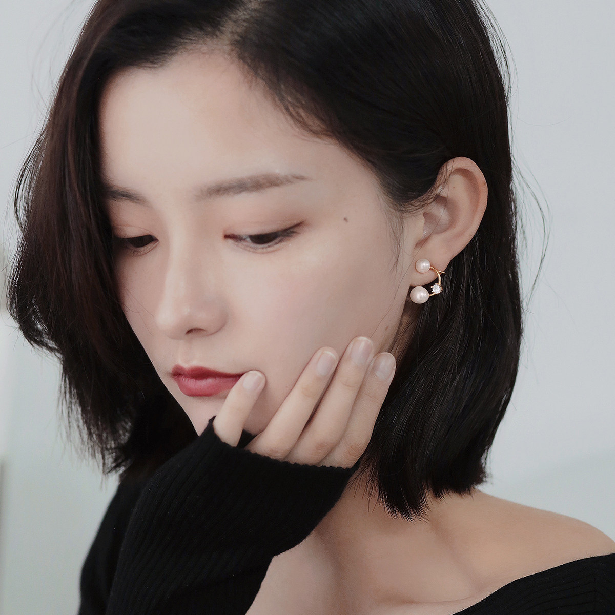 miss helen 手作饰品的优惠券大全—天然珍珠耳夹女无耳洞蚊香盘耳夹