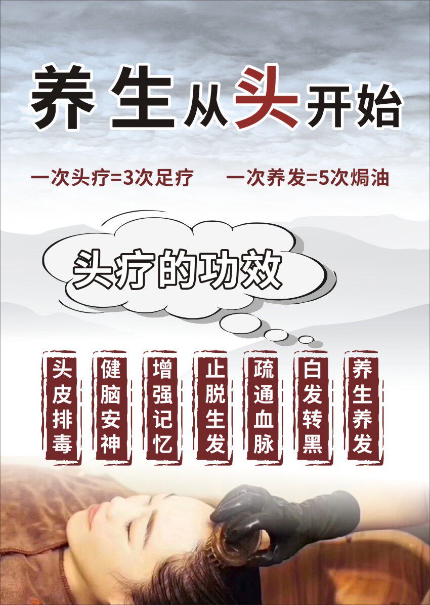 m768美容院中医养生生姜疗头好处1413海报印制写真