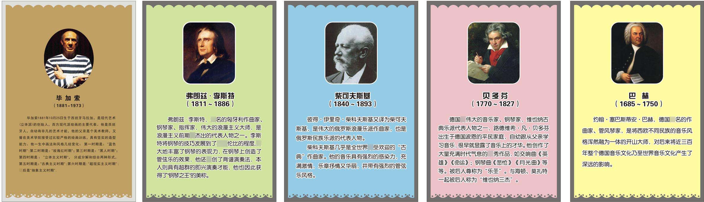 海报贴纸印制设计展板素材艺术家文学家科学家简介写真