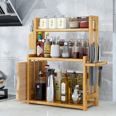 厨房置物架调料架台面调味品收纳架刀架多层油盐酱醋储物架省空间