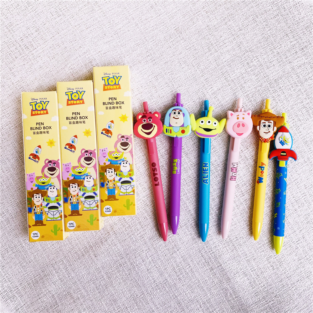 miniso名创优品玩具总动员系列盲盒趣味笔0.5mm卡通按动中性笔黑