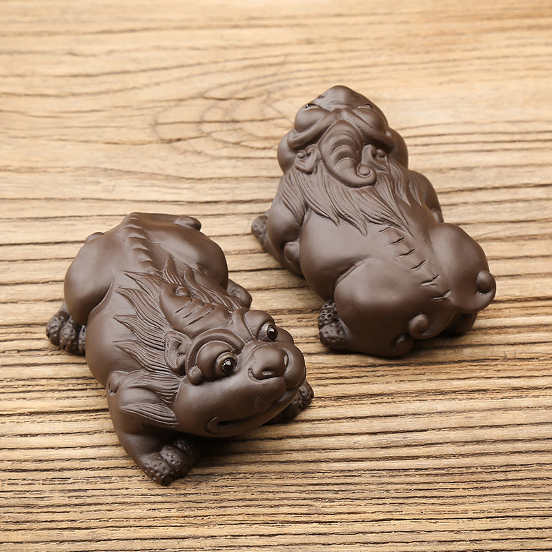 貔貅茶宠可养陶瓷摆件精品可爱招财紫砂茶艺小摆件茶盘茶道具茶玩